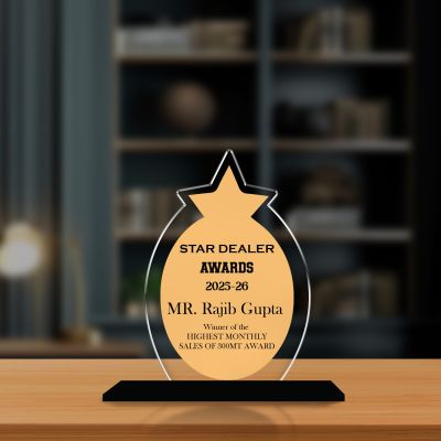 Highest Monthly Sales Award Trophy Personalized Acrylic Award Trophy Custom with Name | Achievement Award for Employee, Corporate Recognition Thankyou Gift for Employee